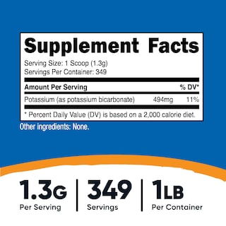 Foto 2 | Bicarbonato De Potasio En Polvo Nutricost 454 G Sin Gluten - Venta Internacional.