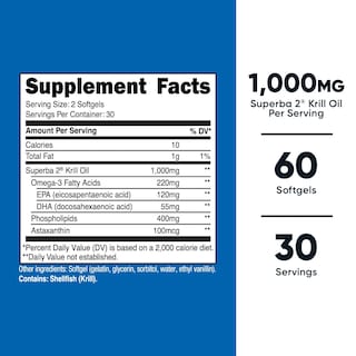 Foto 2 | Suplemento Nutricost De Aceite De Krill, 1000 Mg, 60 Cápsulas Blandas Con Omega 3 - Venta Internacional.