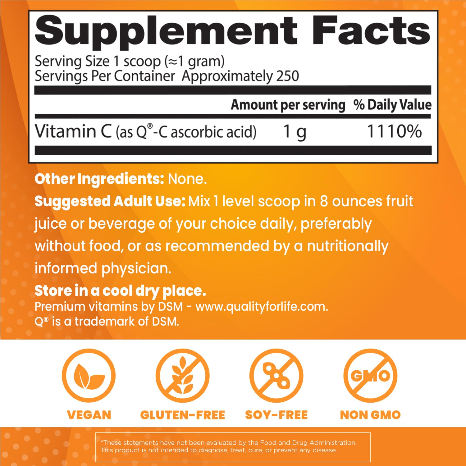 Foto 4 pulgar | Vitamina C En Polvo Doctor's Best Q-c 250 G 1000 Mg Escocia - Venta Internacional.