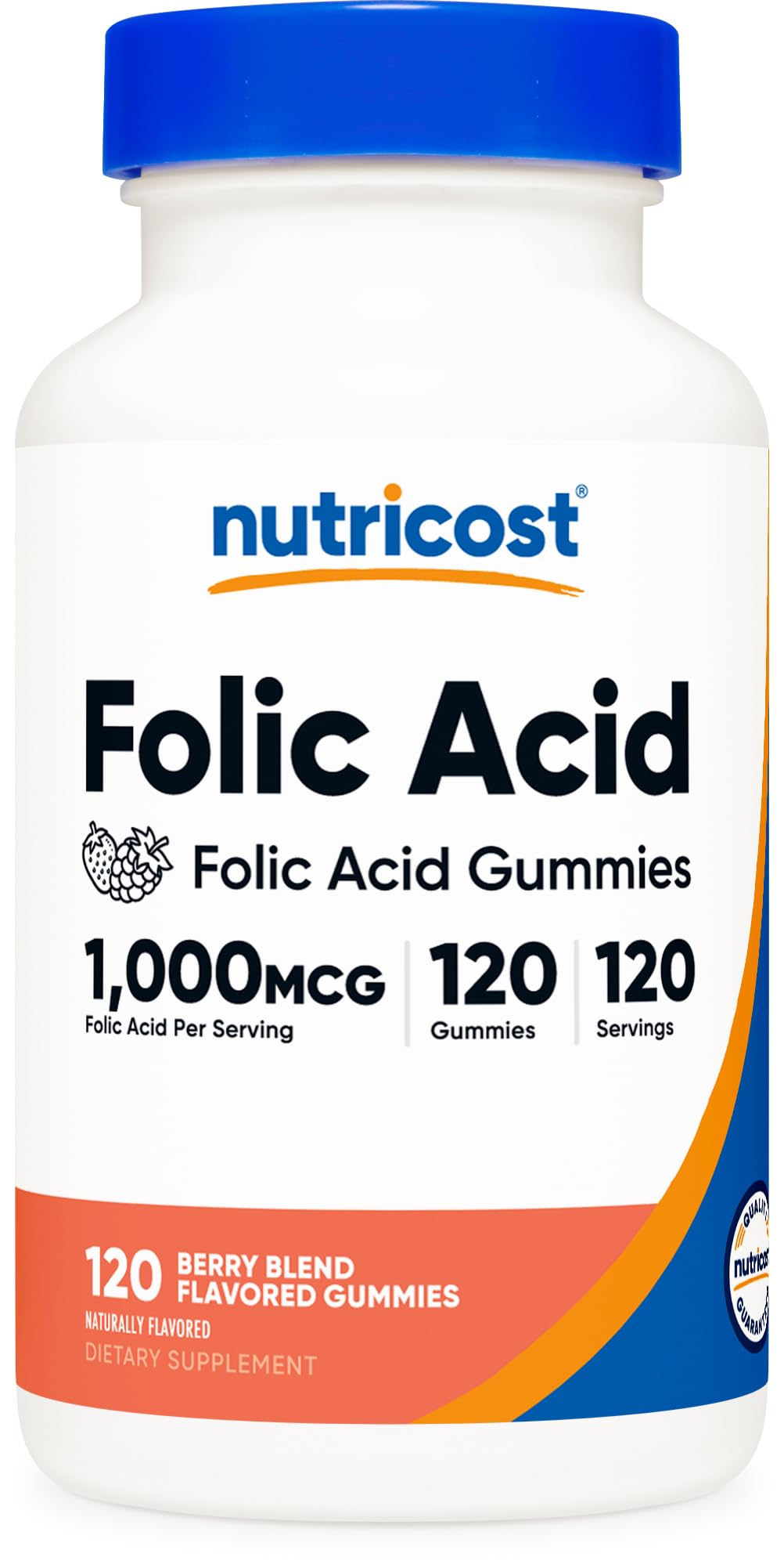 Foto 2 pulgar | Suplemento De Ácido Fólico Nutricost Gomies, 1 Mg, 120 Porciones - Venta Internacional.