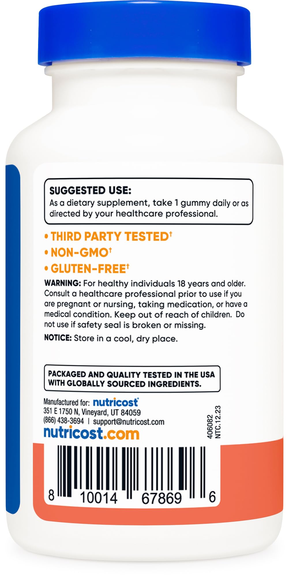 Foto 5 pulgar | Suplemento De Ácido Fólico Nutricost Gomies, 1 Mg, 120 Porciones - Venta Internacional.