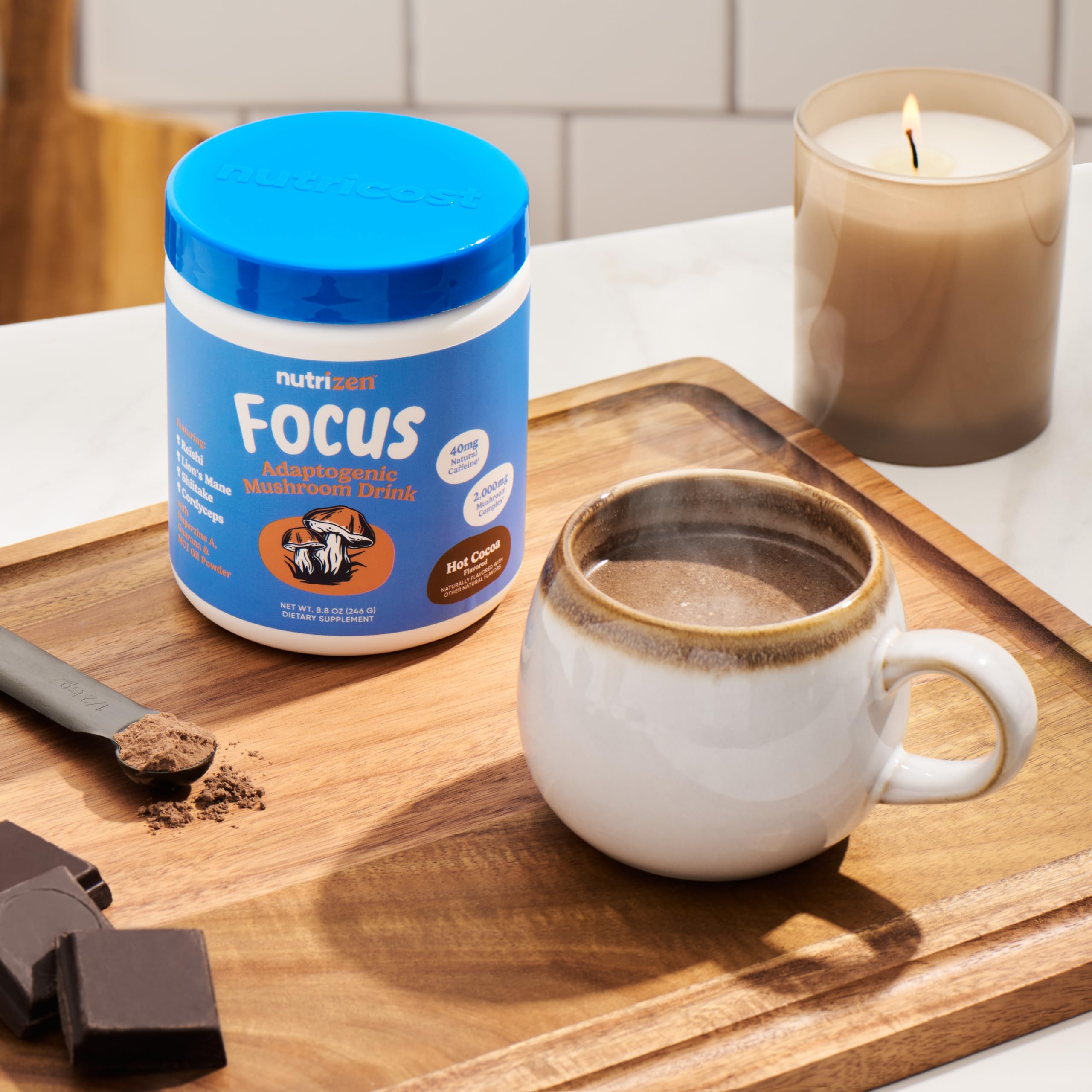 Foto 4 pulgar | Bebida De Hongos Adaptógenos Nutricost Nutrizen Am Focus - Venta Internacional.