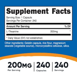 Foto 2 | Suplemento Nutricost L-teanina 200 Mg 240 Cápsulas - Venta Internacional.