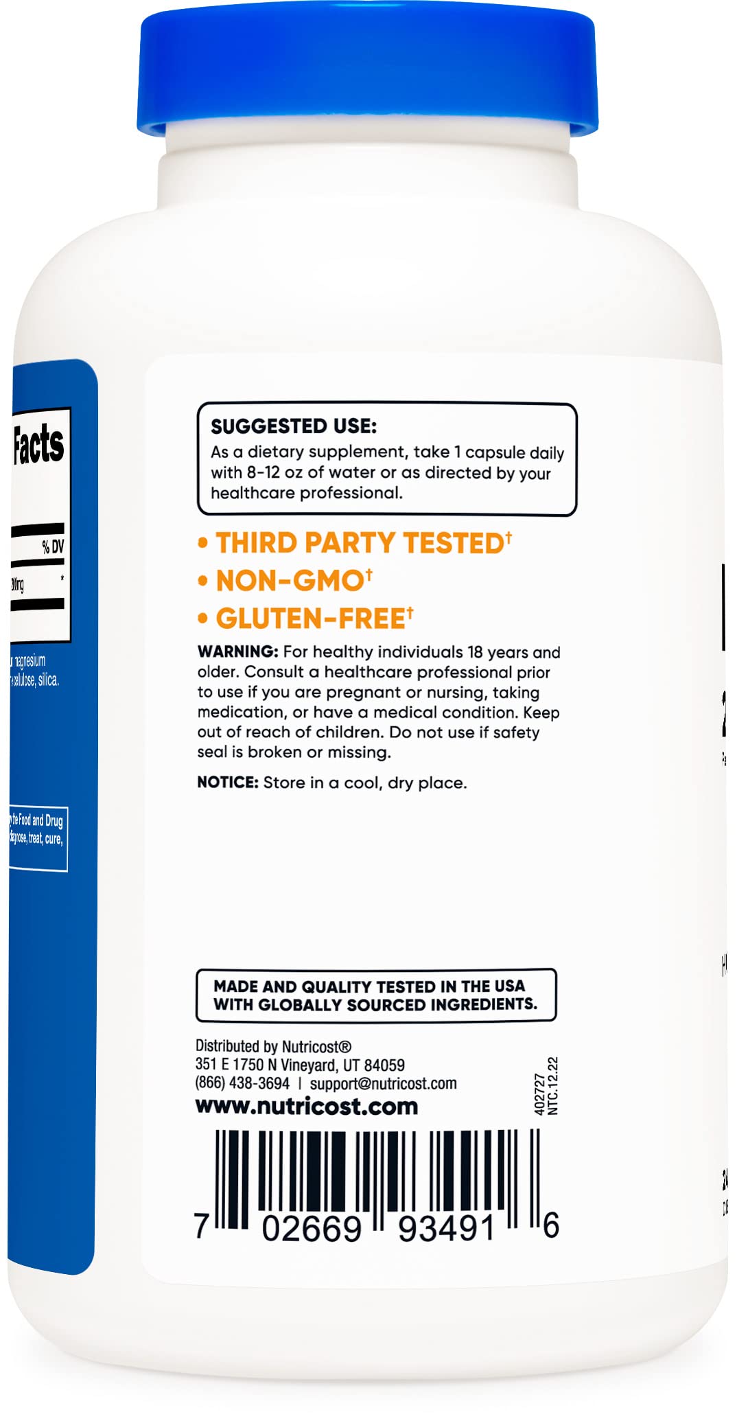 Foto 4 pulgar | Suplemento Nutricost L-teanina 200 Mg 240 Cápsulas - Venta Internacional.
