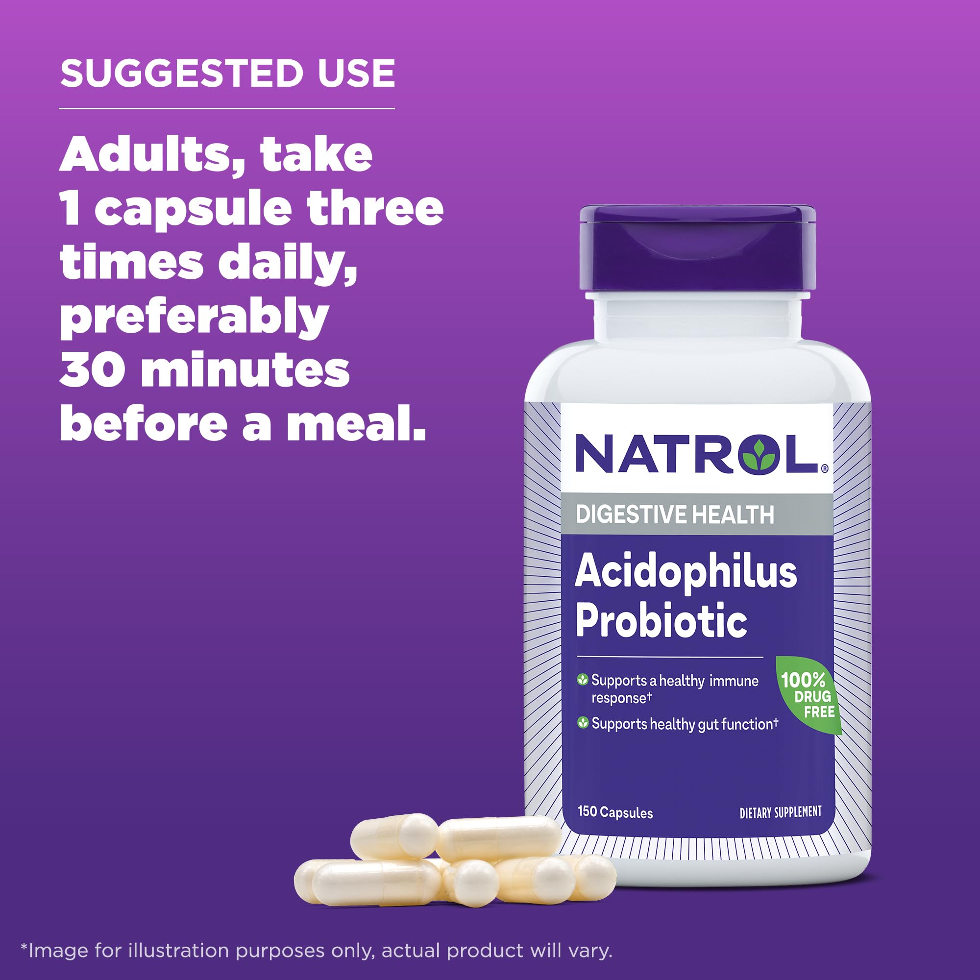 Foto 7 pulgar | Suplemento Probiótico Natrol Acidophilus 100 Mg 150 Cápsulas - Venta Internacional.