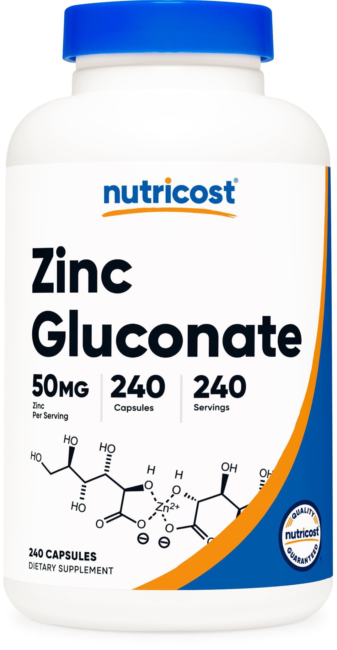 Foto 2 pulgar | Suplemento Nutricost Gluconato De Zinc 50 Mg 240 Cápsulas - Venta Internacional.