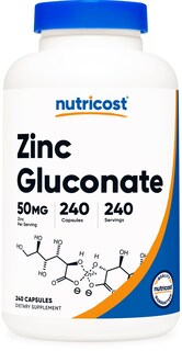 Foto 1 | Suplemento Nutricost Gluconato De Zinc 50 Mg 240 Cápsulas - Venta Internacional.