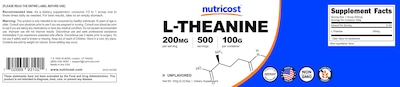 Foto 6 | Suplemento Nutricost De L-teanina En Polvo, 100 G, Sin Gluten Y Sin Ogm - Venta Internacional.