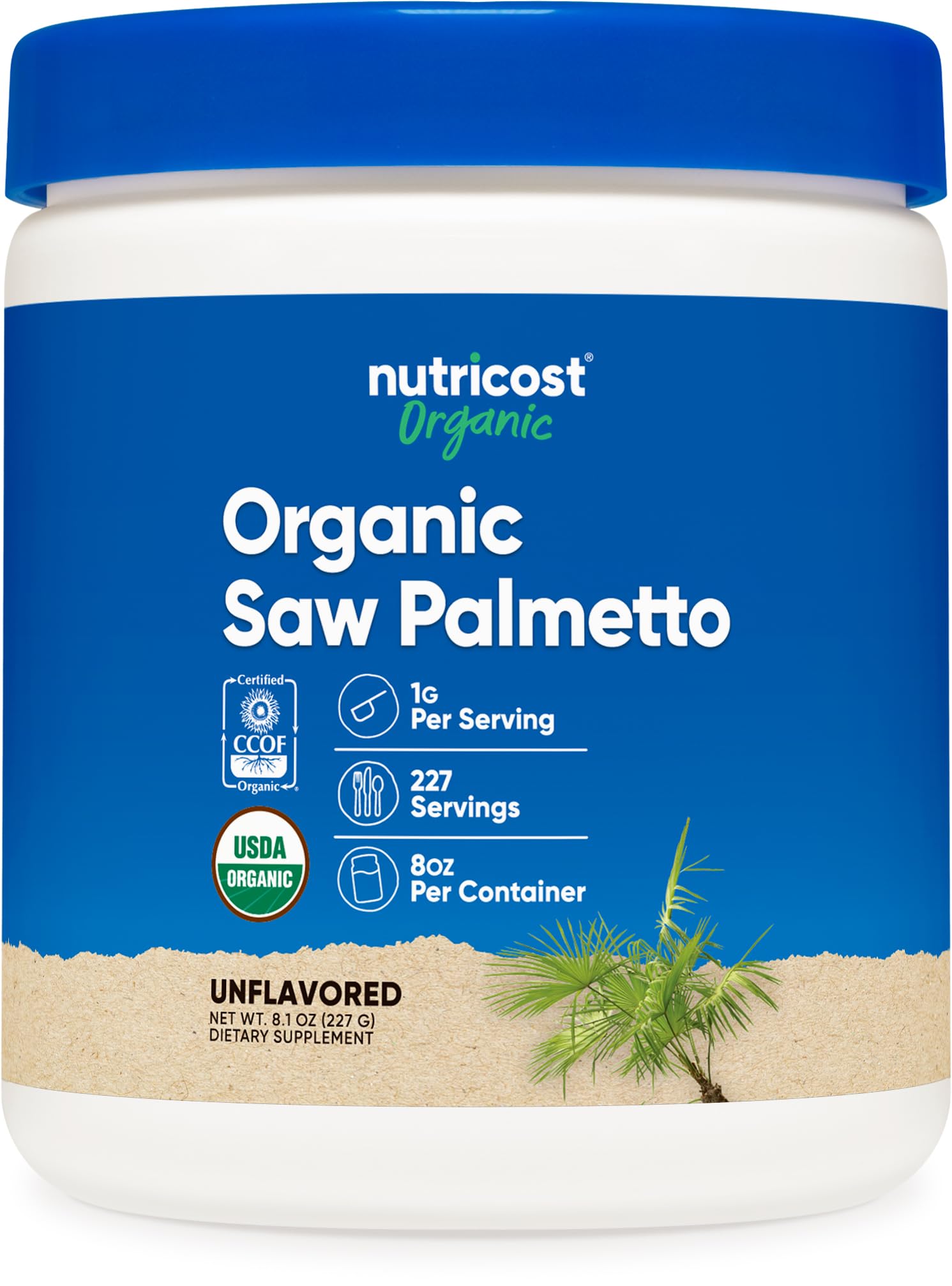 Foto 2 pulgar | Saw Palmetto En Polvo Nutricost Organic 227 G, Certificado Por El Usda - Venta Internacional.