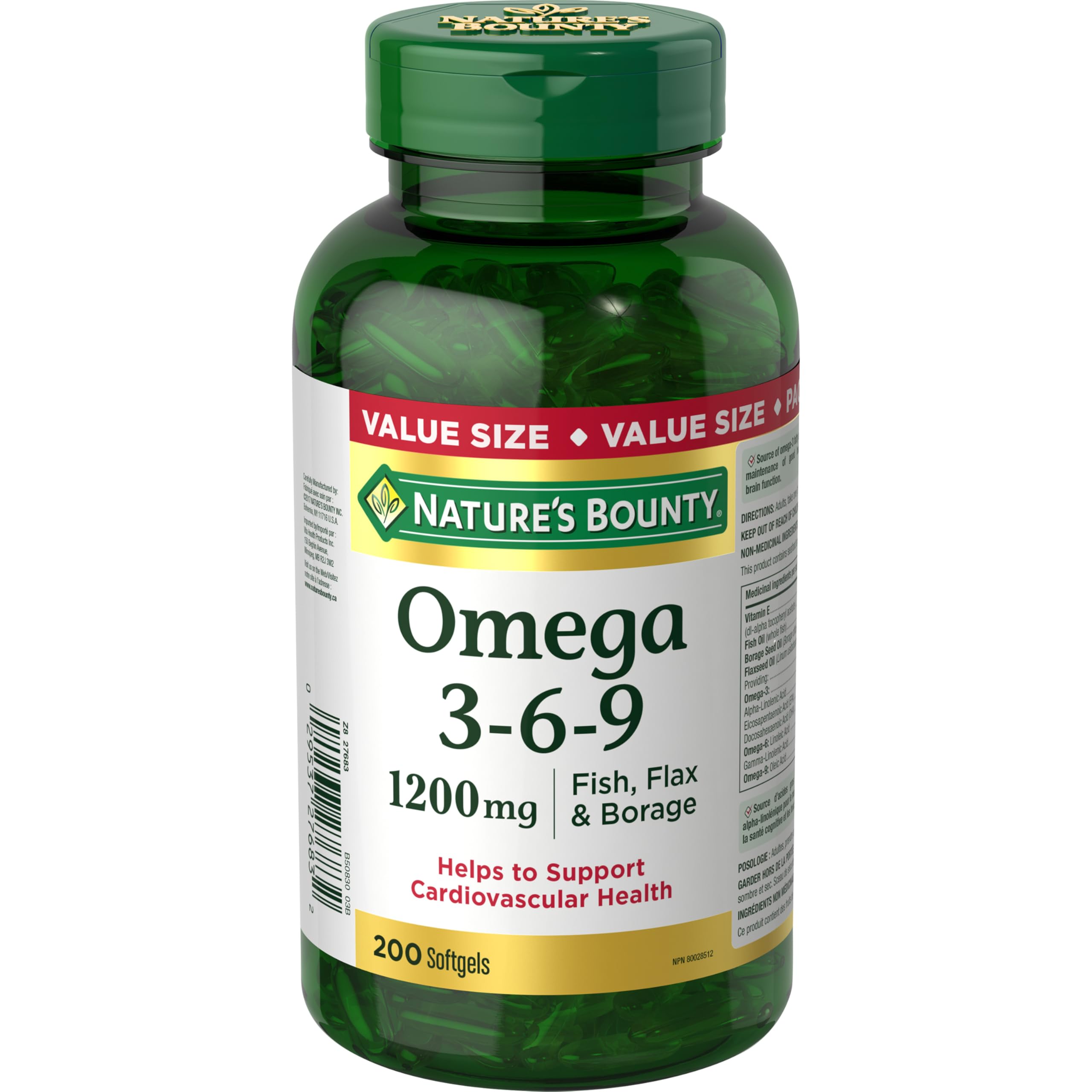 Foto 2 pulgar | Suplemento Nature's Bounty Omega-3-6-9 1200 Mg 200 Cápsulas Blandas - Venta Internacional.