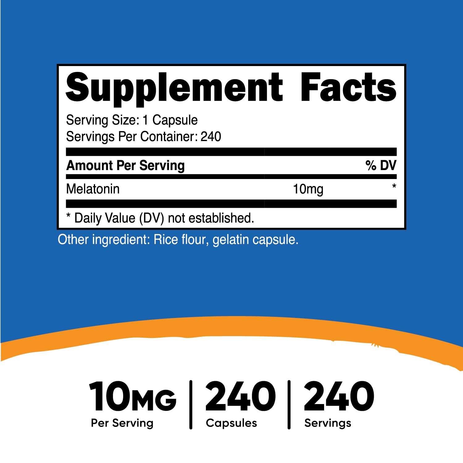 Foto 3 pulgar | Suplemento Nutricost Melatonin 10 Mg 240 Cápsulas - Venta Internacional.