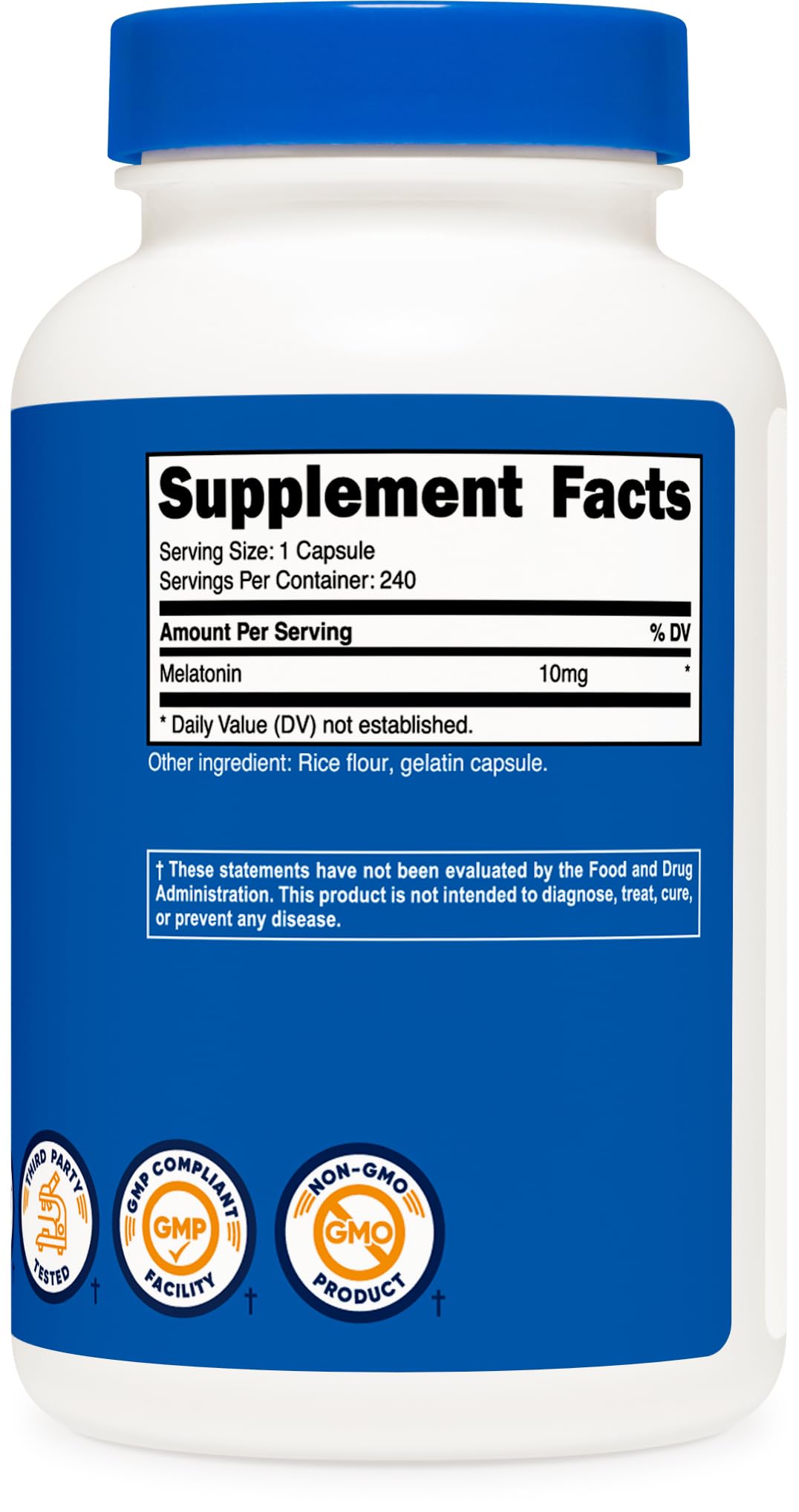 Foto 6 pulgar | Suplemento Nutricost Melatonin 10 Mg 240 Cápsulas - Venta Internacional.
