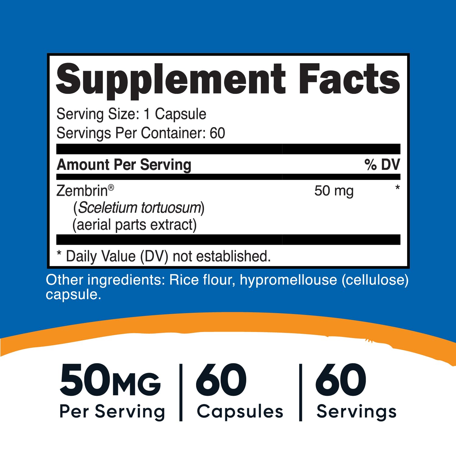 Foto 3 pulgar | Suplemento Nutricost Zembrin Sceletium Tortuosum 60 Cápsulas - Venta Internacional.