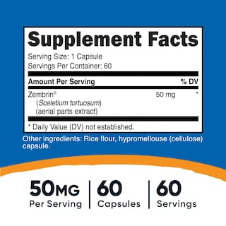 Foto 2 | Suplemento Nutricost Zembrin Sceletium Tortuosum 60 Cápsulas - Venta Internacional.