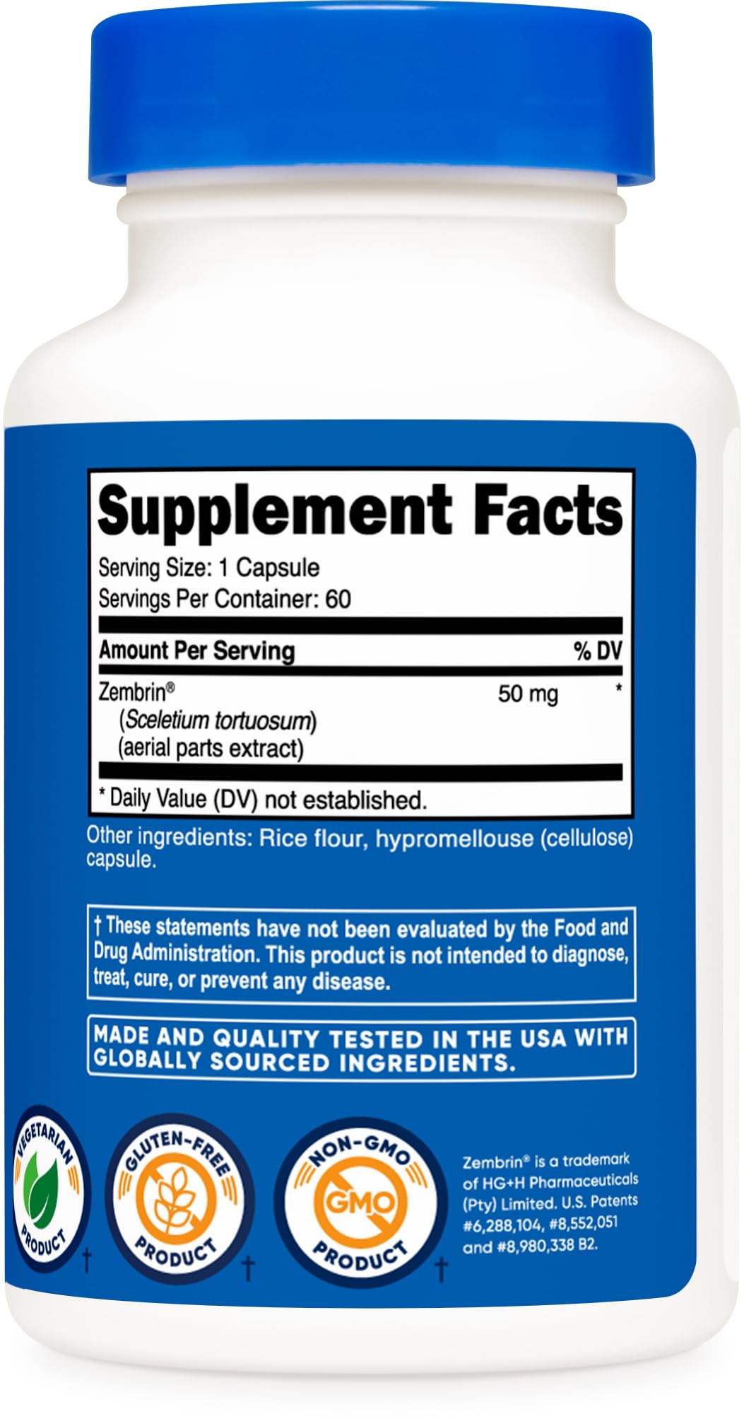 Foto 6 pulgar | Suplemento Nutricost Zembrin Sceletium Tortuosum 60 Cápsulas - Venta Internacional.