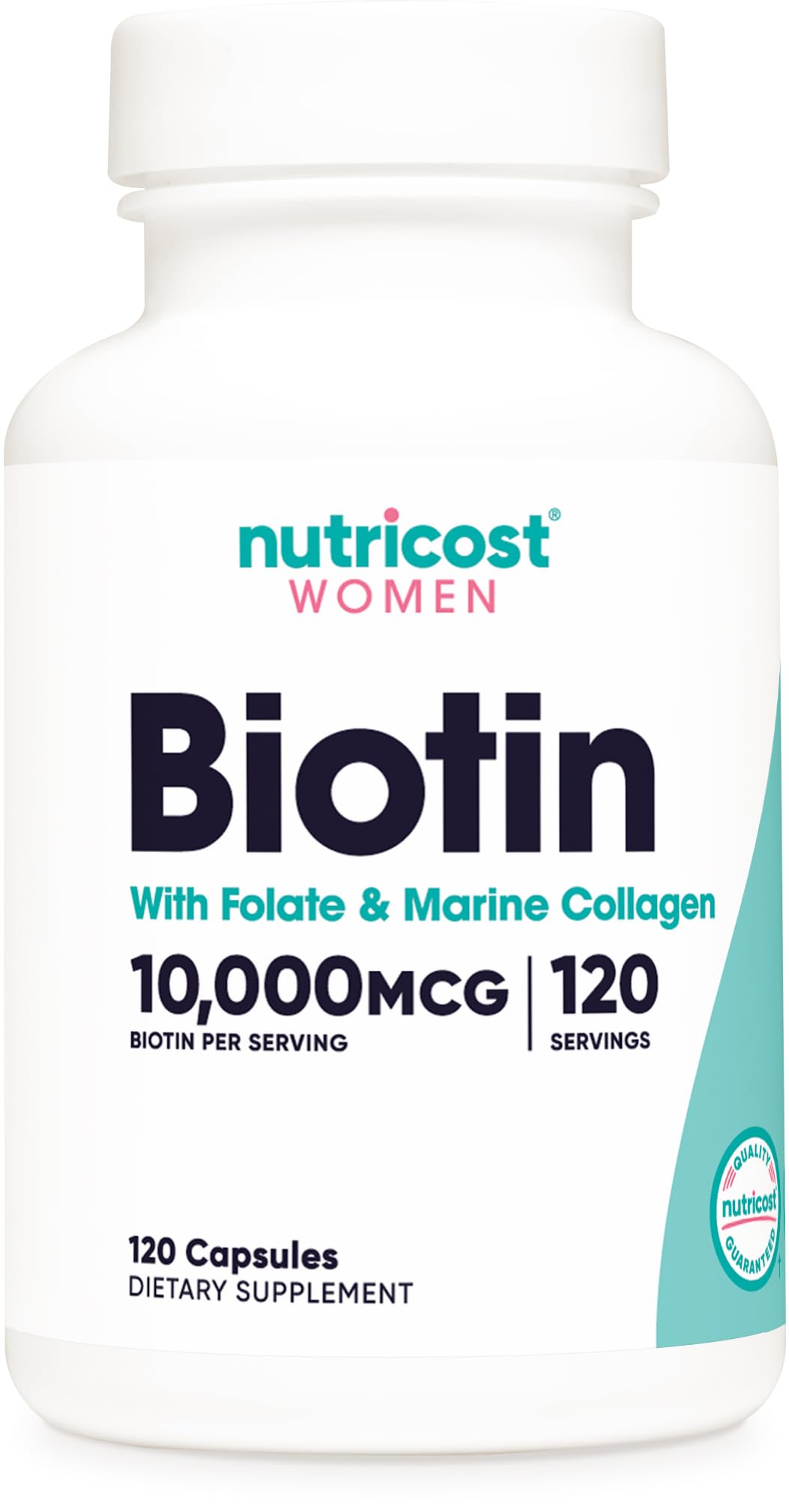 Foto 2 pulgar | Suplemento Nutricost De Biotina De 10,000 Mcg Con Folato Y Colágeno - Venta Internacional.