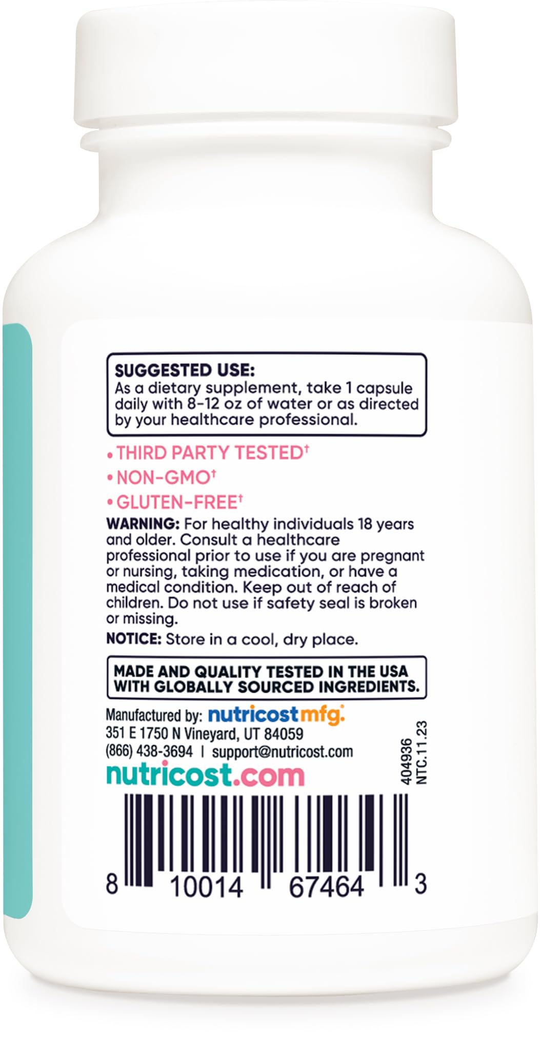 Foto 5 pulgar | Suplemento Nutricost De Biotina De 10,000 Mcg Con Folato Y Colágeno - Venta Internacional.