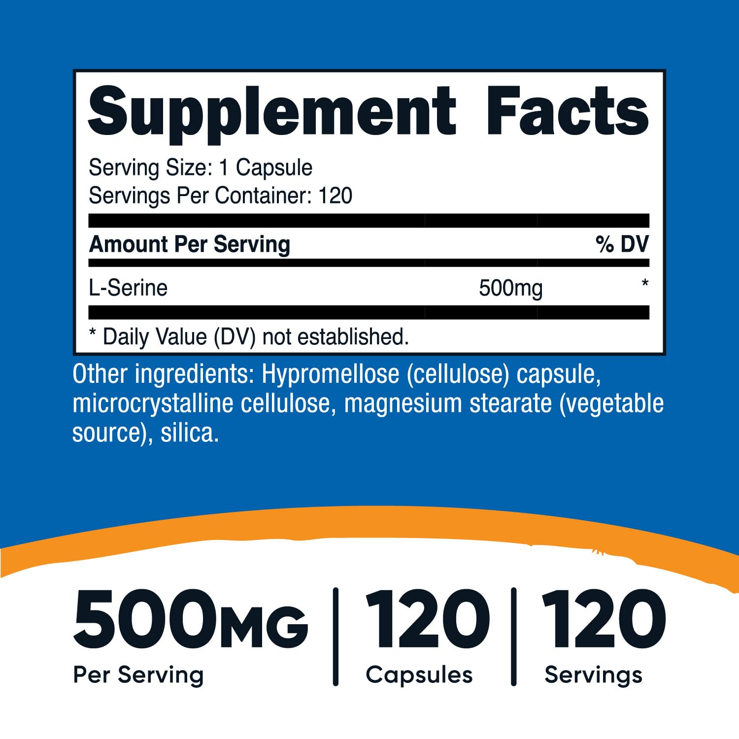 Foto 3 pulgar | Suplemento Nutricost L-serina 500 Mg 120 Cápsulas Vegetariano - Venta Internacional.