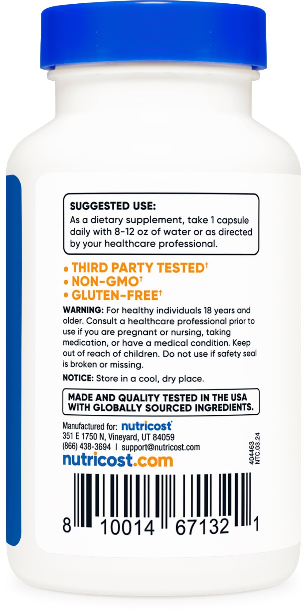 Foto 5 pulgar | Suplemento Nutricost L-serina 500 Mg 120 Cápsulas Vegetariano - Venta Internacional.