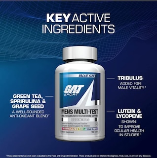 Foto 6 | Suplemento Gat Sport Multi + Test Para Hombre, 60 Comprimidos - Venta Internacional.