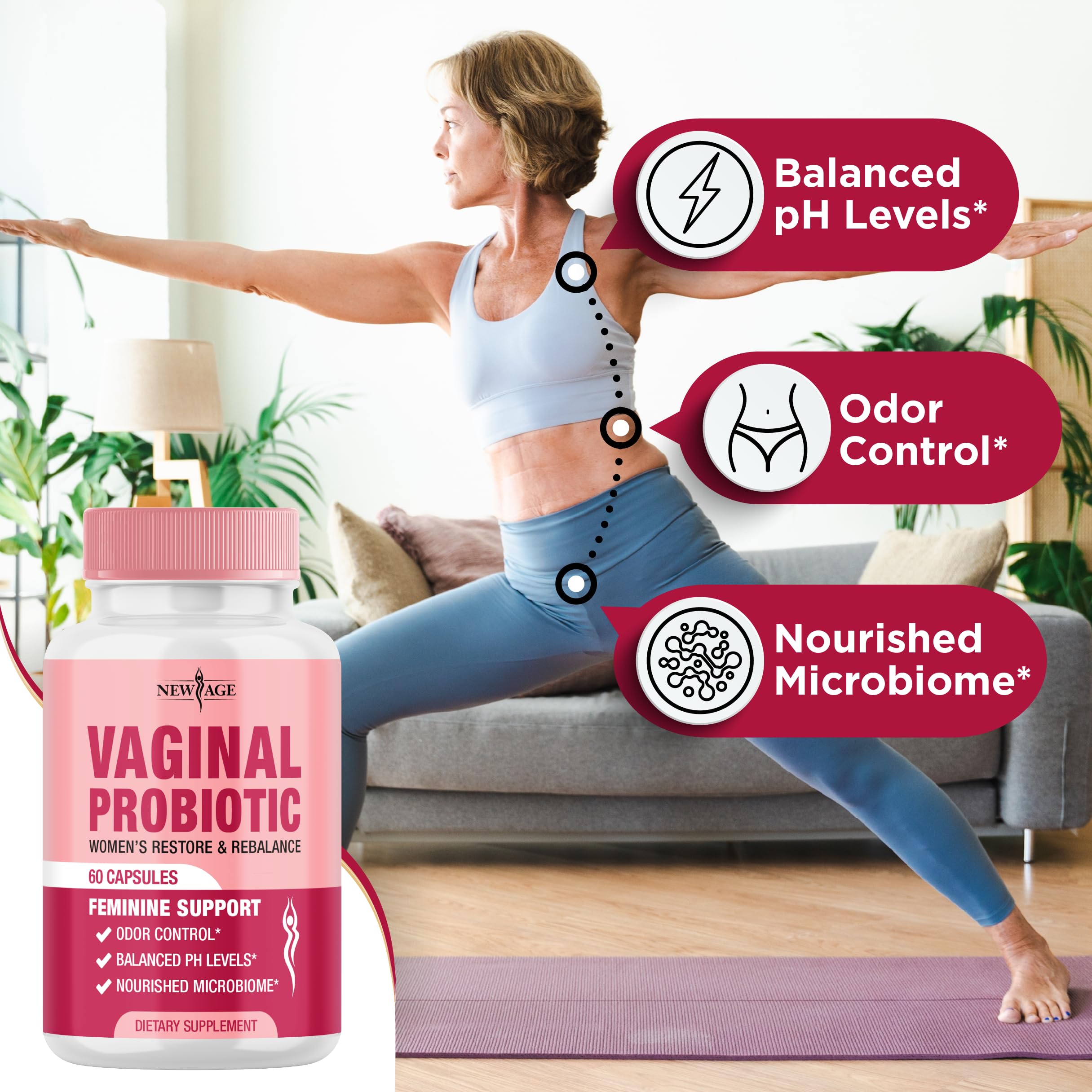 Foto 4 pulgar | Probióticos Vaginales New Age para Mujeres 3 Botes de 60 Cápsulas C/U - Venta Internacional
