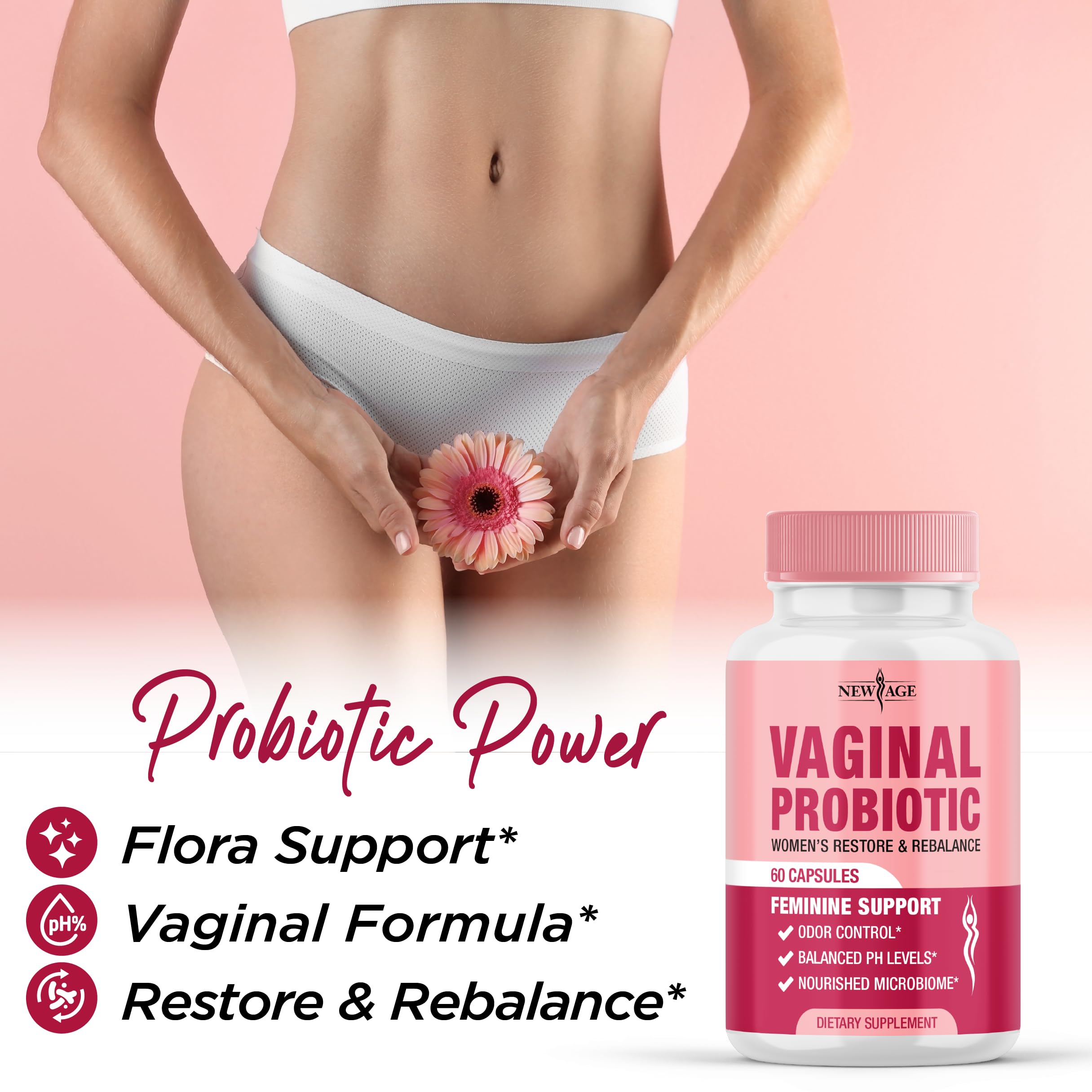 Foto 6 pulgar | Probióticos Vaginales New Age para Mujeres 3 Botes de 60 Cápsulas C/U - Venta Internacional