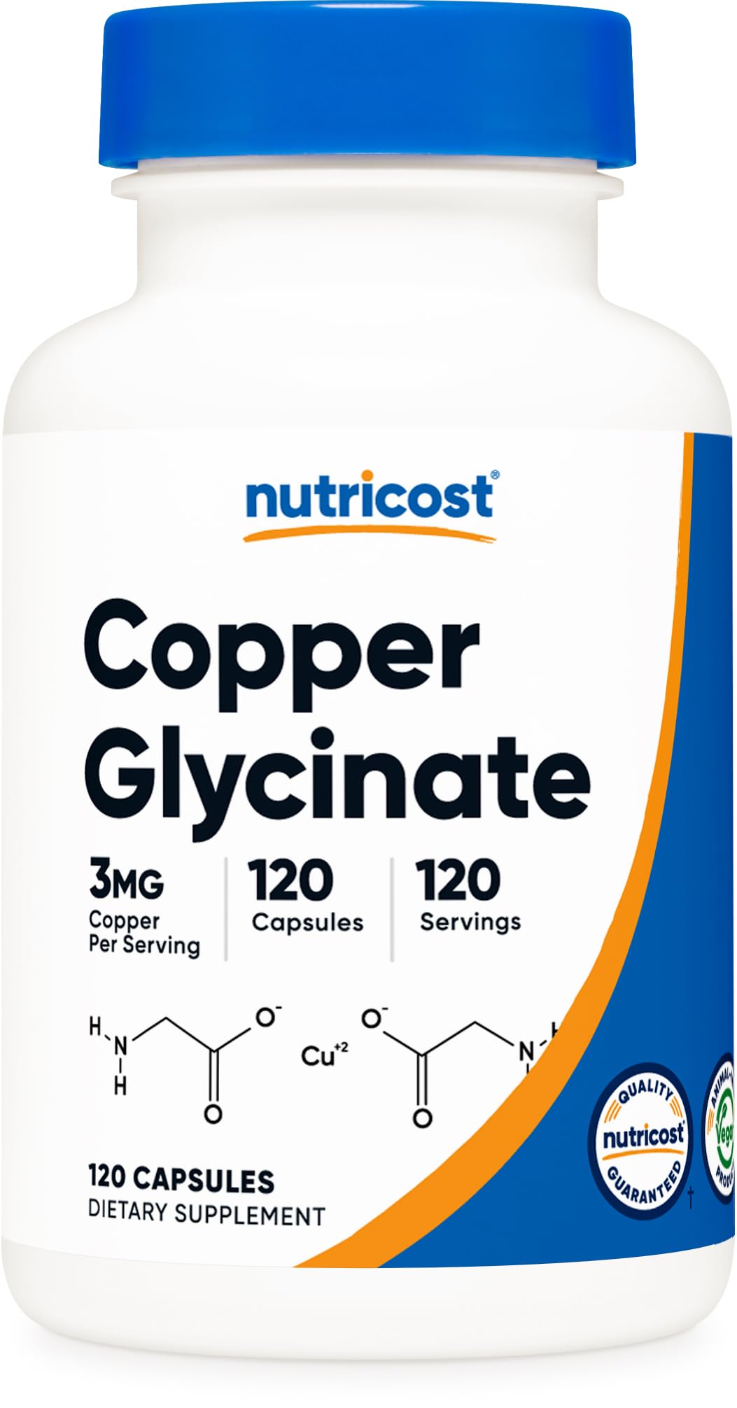 Foto 2 pulgar | Suplemento Nutricost, Cápsulas De Glicinato De Cobre, 120 X 3 Mg - Venta Internacional.