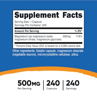Foto 2 | Suplemento Nutricost Magnesium Complex 500 Mg 240 Cápsulas - Venta Internacional.