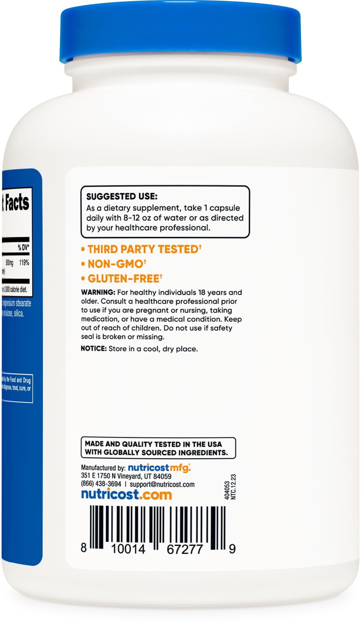 Foto 4 | Suplemento Nutricost Magnesium Complex 500 Mg 240 Cápsulas - Venta Internacional.