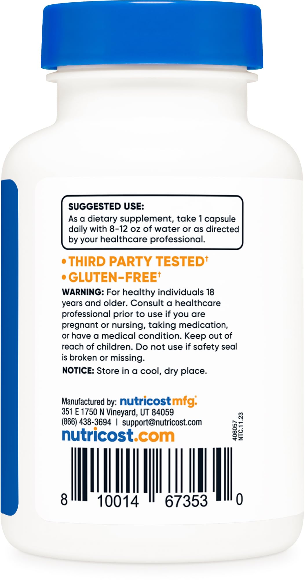 Foto 5 pulgar | Suplemento Nutricost Picolinato De Zinc 30 Mg 120 Cápsulas - Venta Internacional.