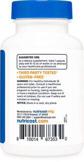Foto 4 | Suplemento Nutricost Picolinato De Zinc 30 Mg 120 Cápsulas - Venta Internacional.