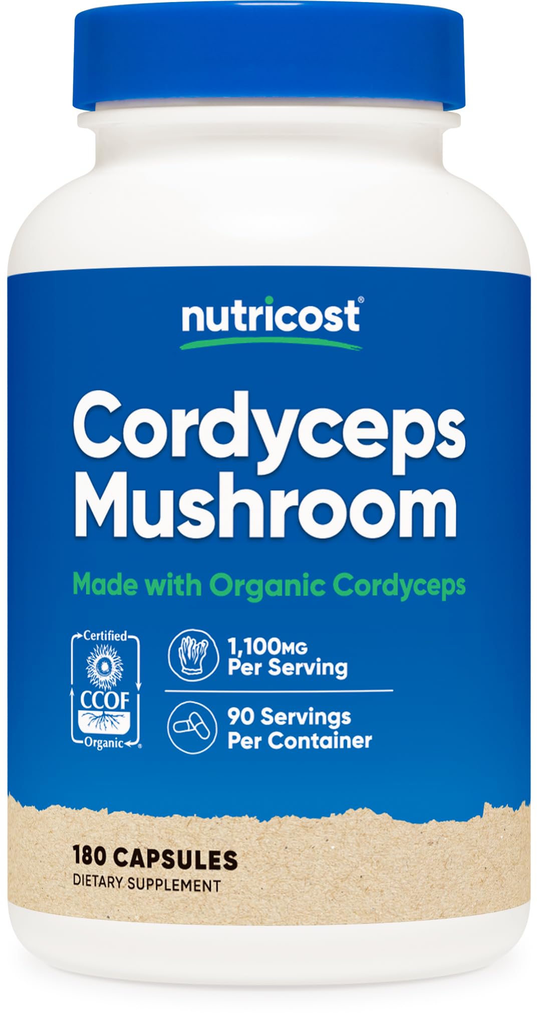 Foto 2 pulgar | Suplemento Nutricost, Cápsulas De Hongos Cordyceps, 1100 Mg - Venta Internacional.