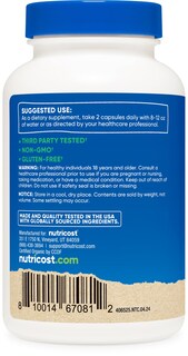 Foto 4 | Suplemento Nutricost, Cápsulas De Hongos Cordyceps, 1100 Mg - Venta Internacional.