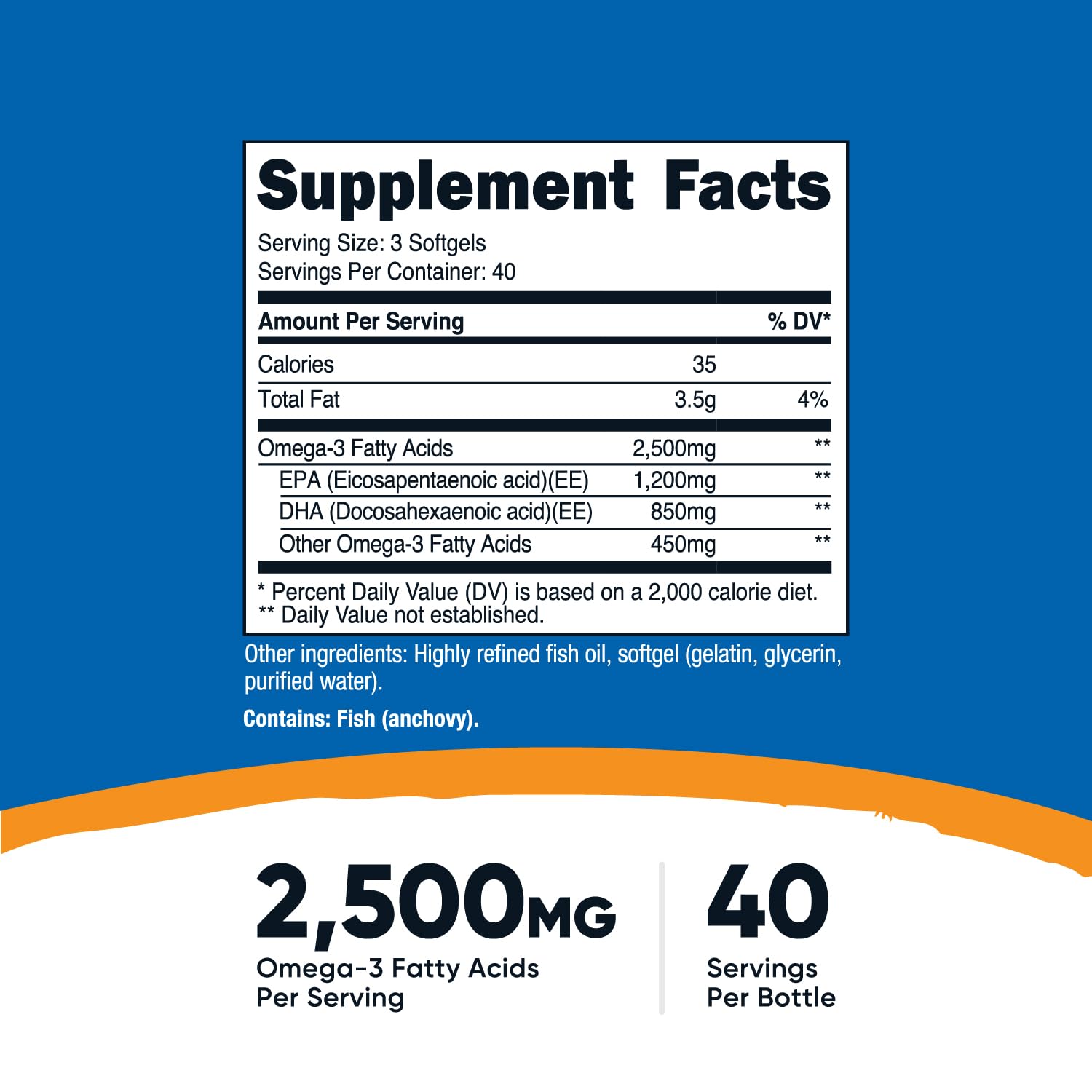 Foto 3 pulgar | Suplemento Nutricost De Aceite De Pescado Omega 3, 2500 Mg, 120 Cápsulas Blandas - Venta Internacional.
