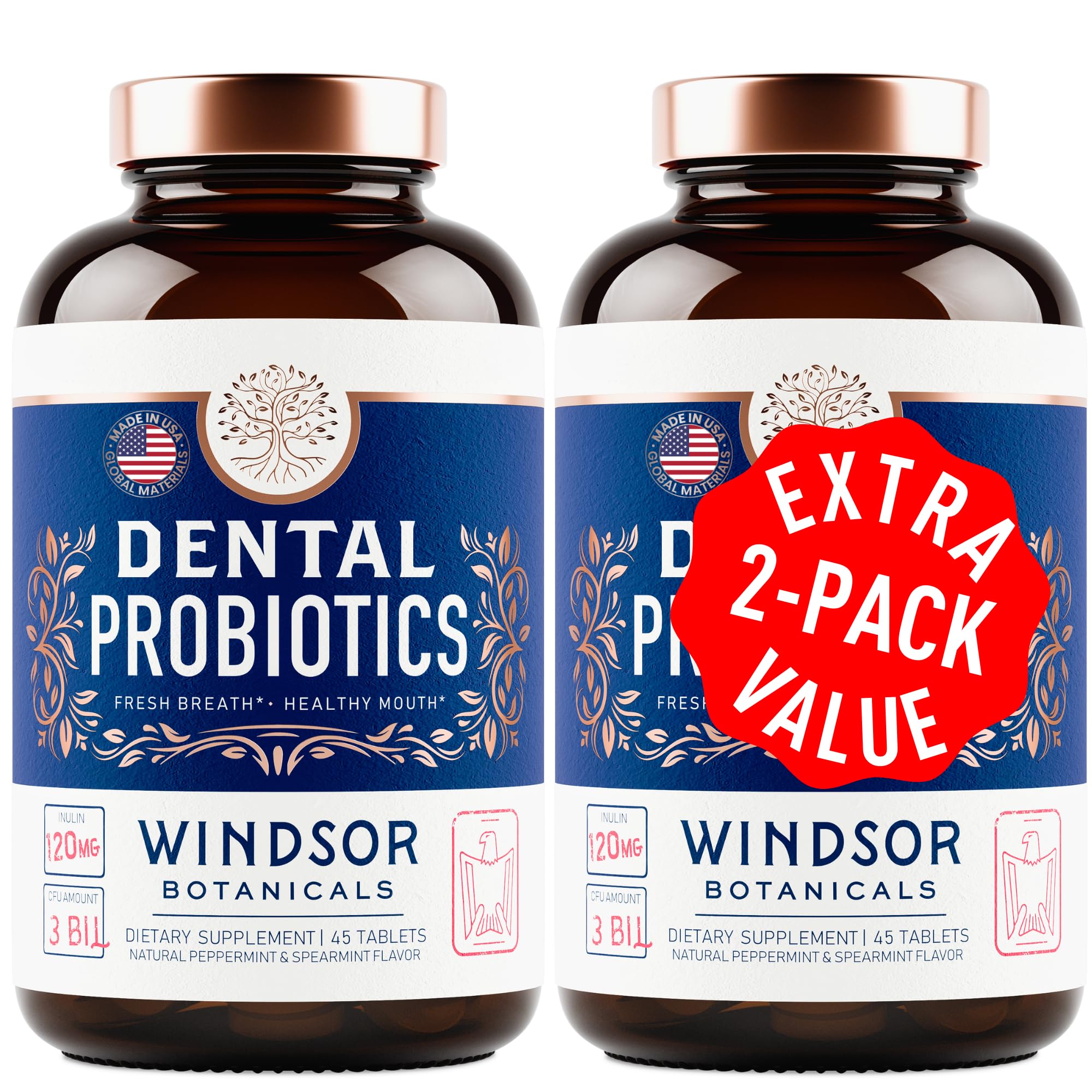 Foto 1 | Probióticos Orales Windsor Botanicals, Dientes Y Encías, 3 000 Millones De Cfu, 90 Comprimidos - Venta Internacional.