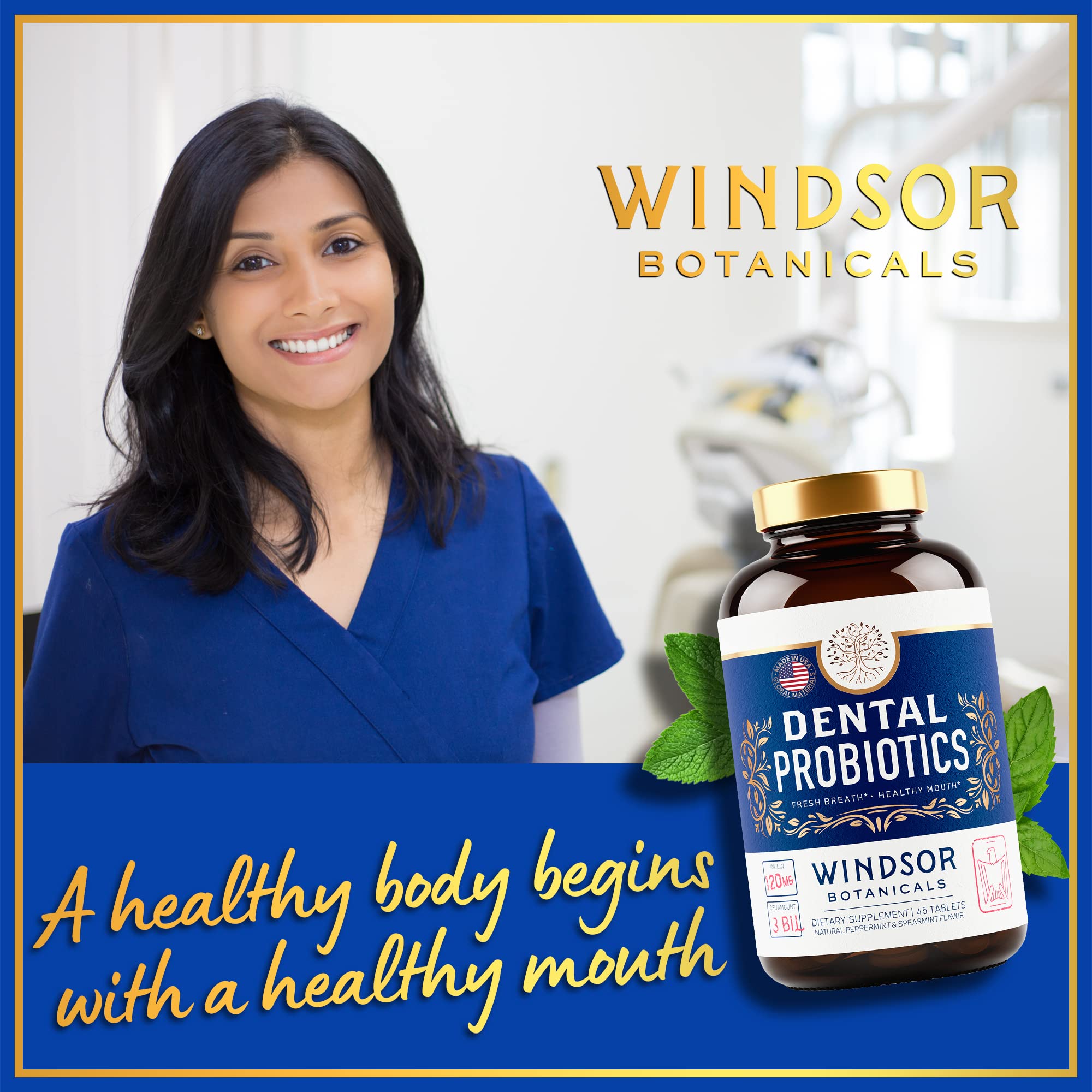 Foto 2 | Probióticos Orales Windsor Botanicals, Dientes Y Encías, 3 000 Millones De Cfu, 90 Comprimidos - Venta Internacional.