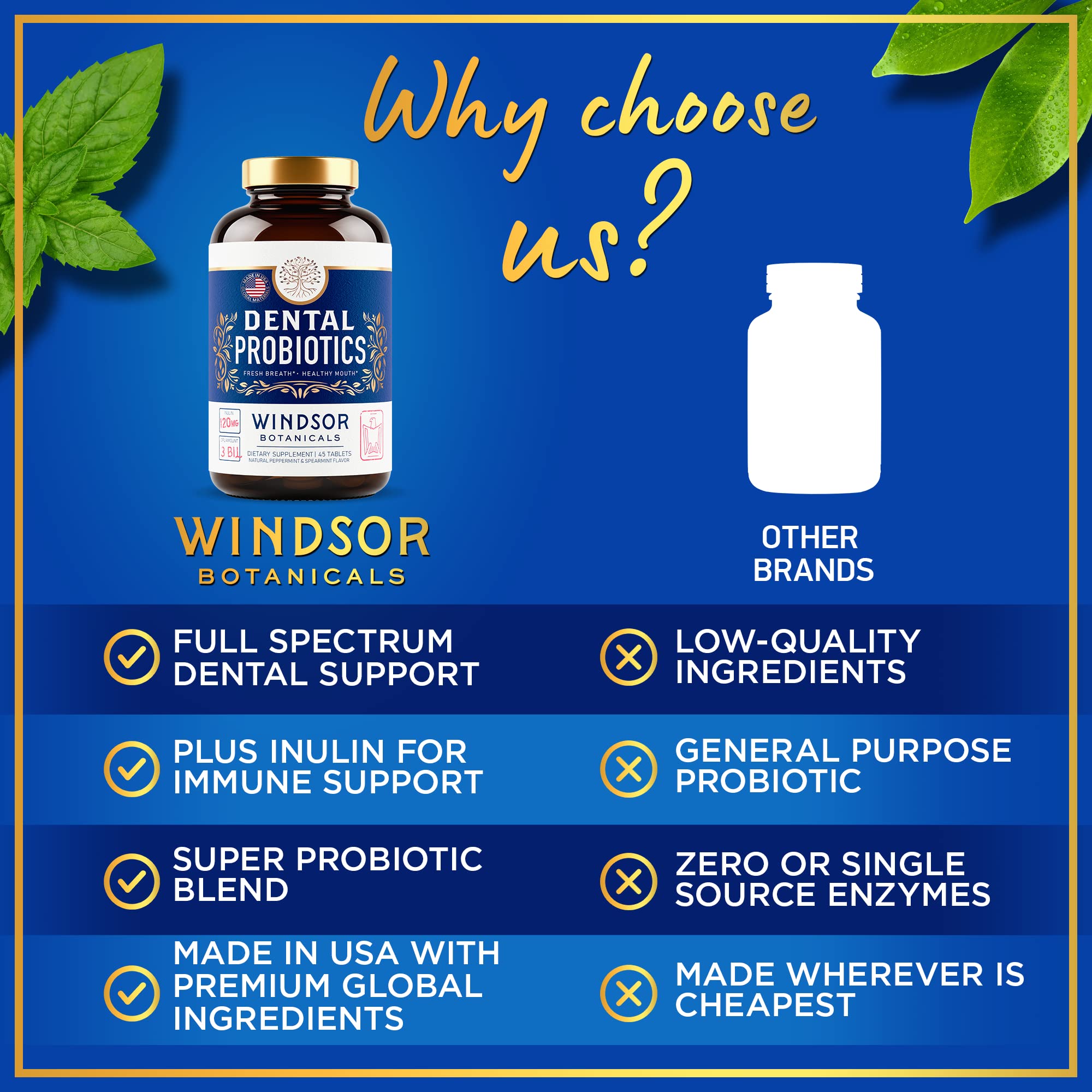 Foto 5 | Probióticos Orales Windsor Botanicals, Dientes Y Encías, 3 000 Millones De Cfu, 90 Comprimidos - Venta Internacional.