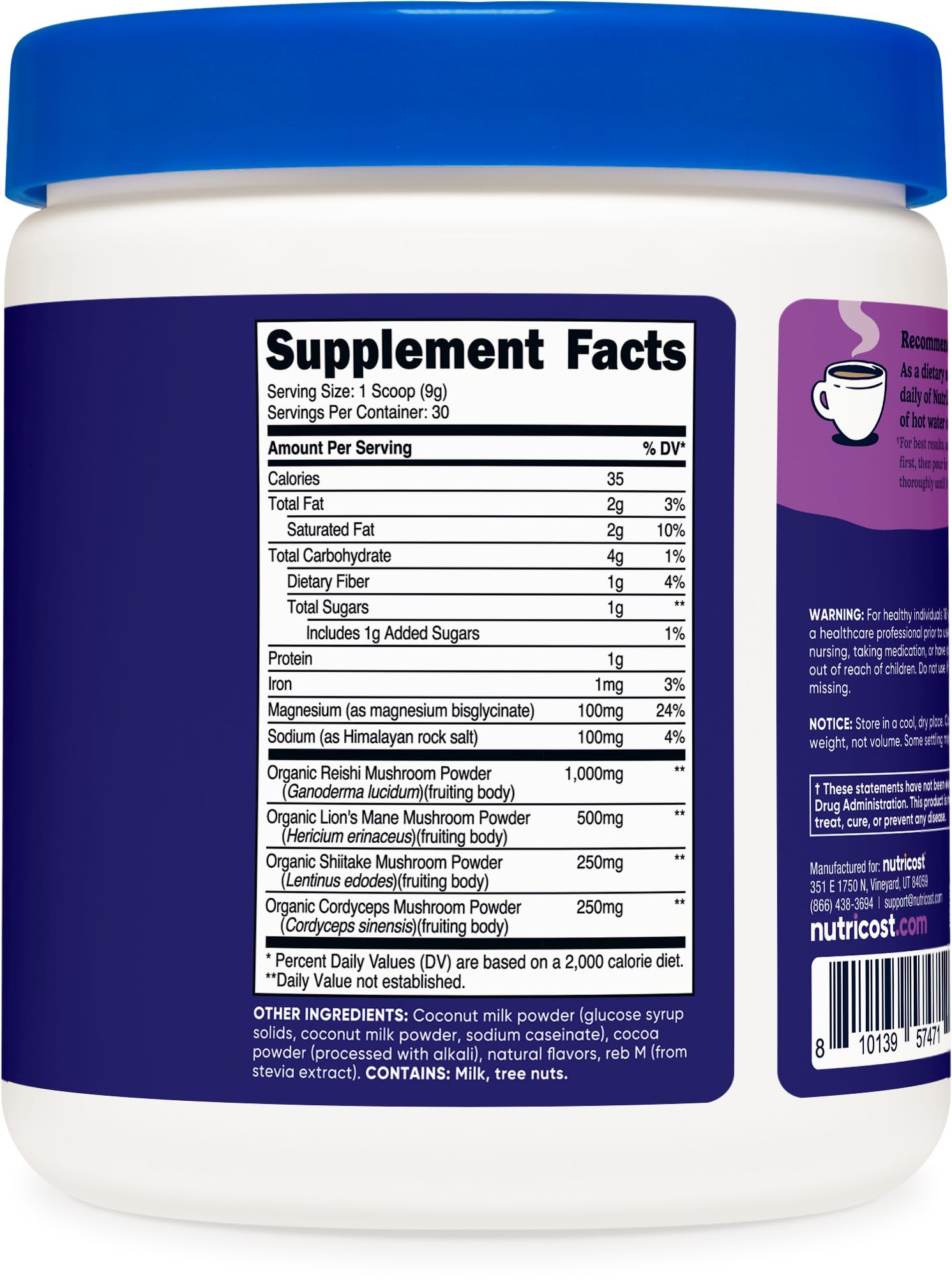 Foto 5 | Beba Nutricost Nutrizen Pm Unwind, Hongos Adaptógenos, 30 Porciones - Venta Internacional.