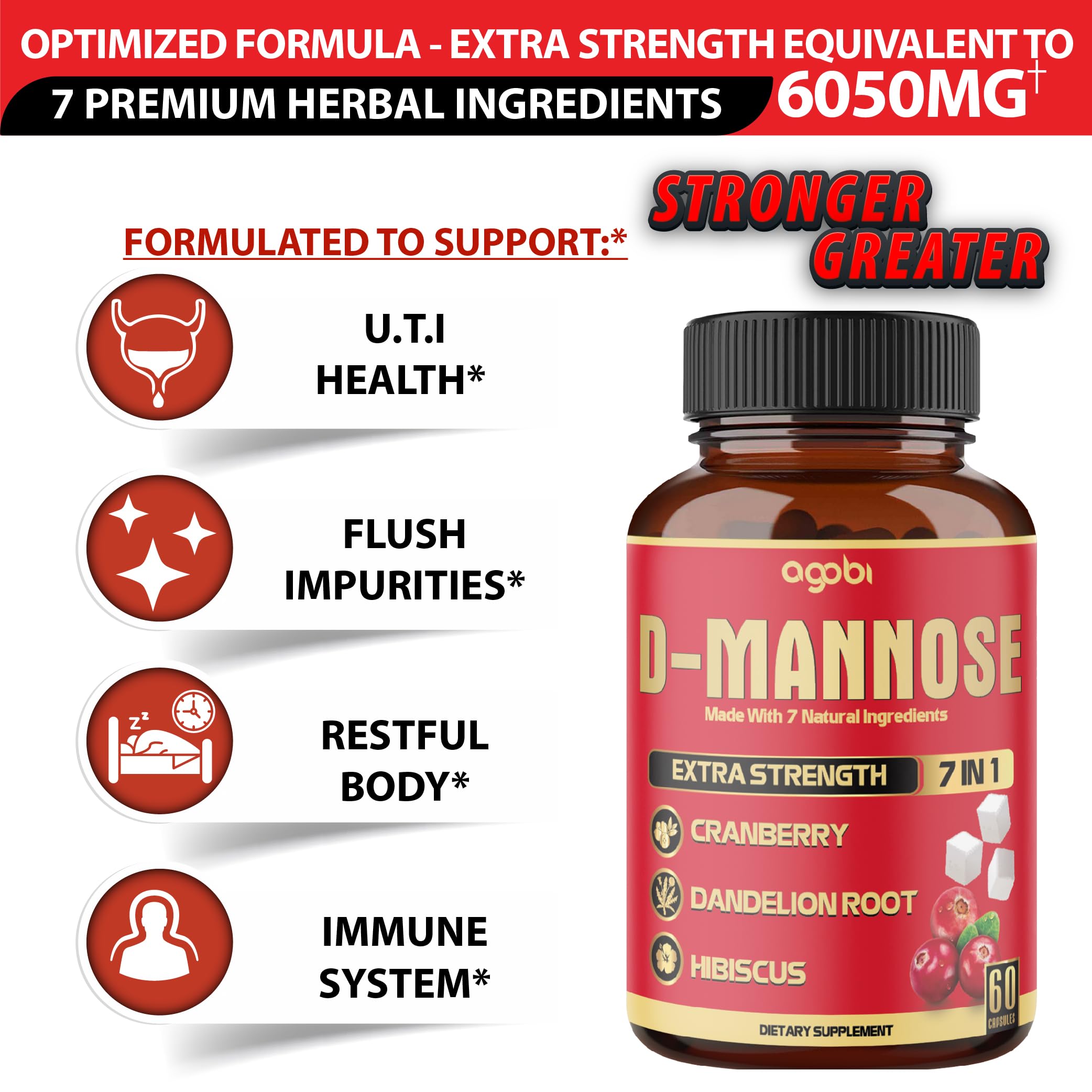 Foto 4 pulgar | Suplementos Agobi de Extracto De D-manosa x 120 - Venta Internacional