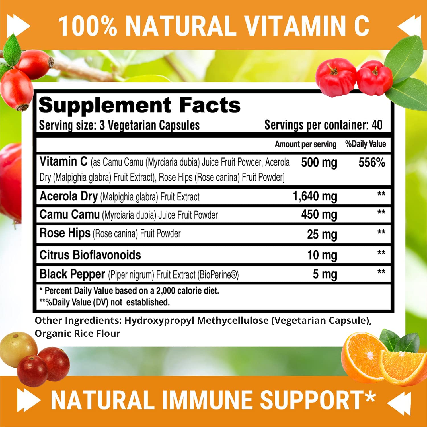 Foto 5 pulgar | Suplemento Fresh Healthcare De Vitamina C Natural, 500 Mg, 120 Cápsulas - Venta Internacional.