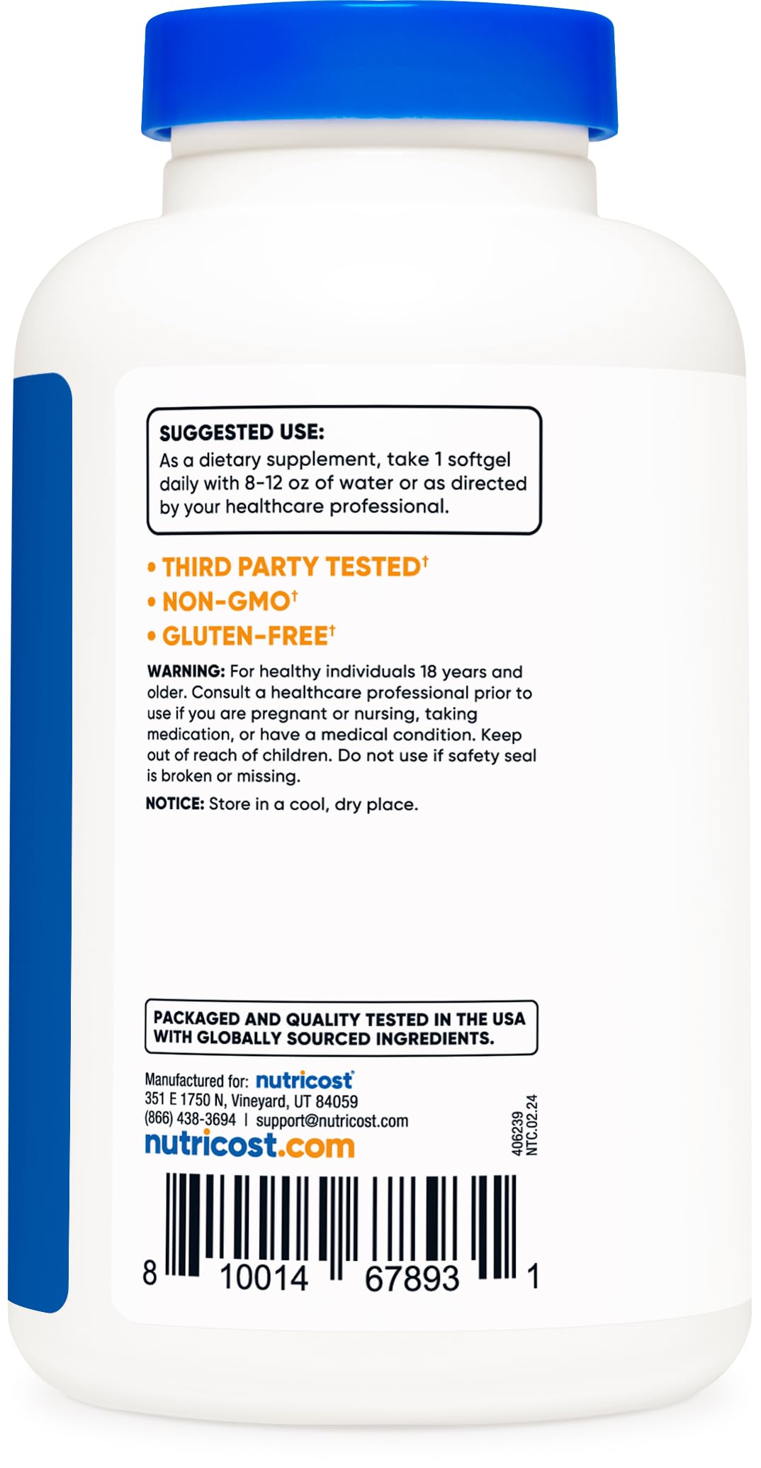 Foto 5 pulgar | Suplemento Nutricost, Cápsulas Blandas De Ubiquinol, 100 Mg, 120 Cápsulas Blandas - Venta Internacional.