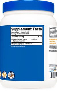 Foto 4 | Carbón Activado En Polvo Nutricost, 500 G, Apto Para Uso Alimentario - Venta Internacional.