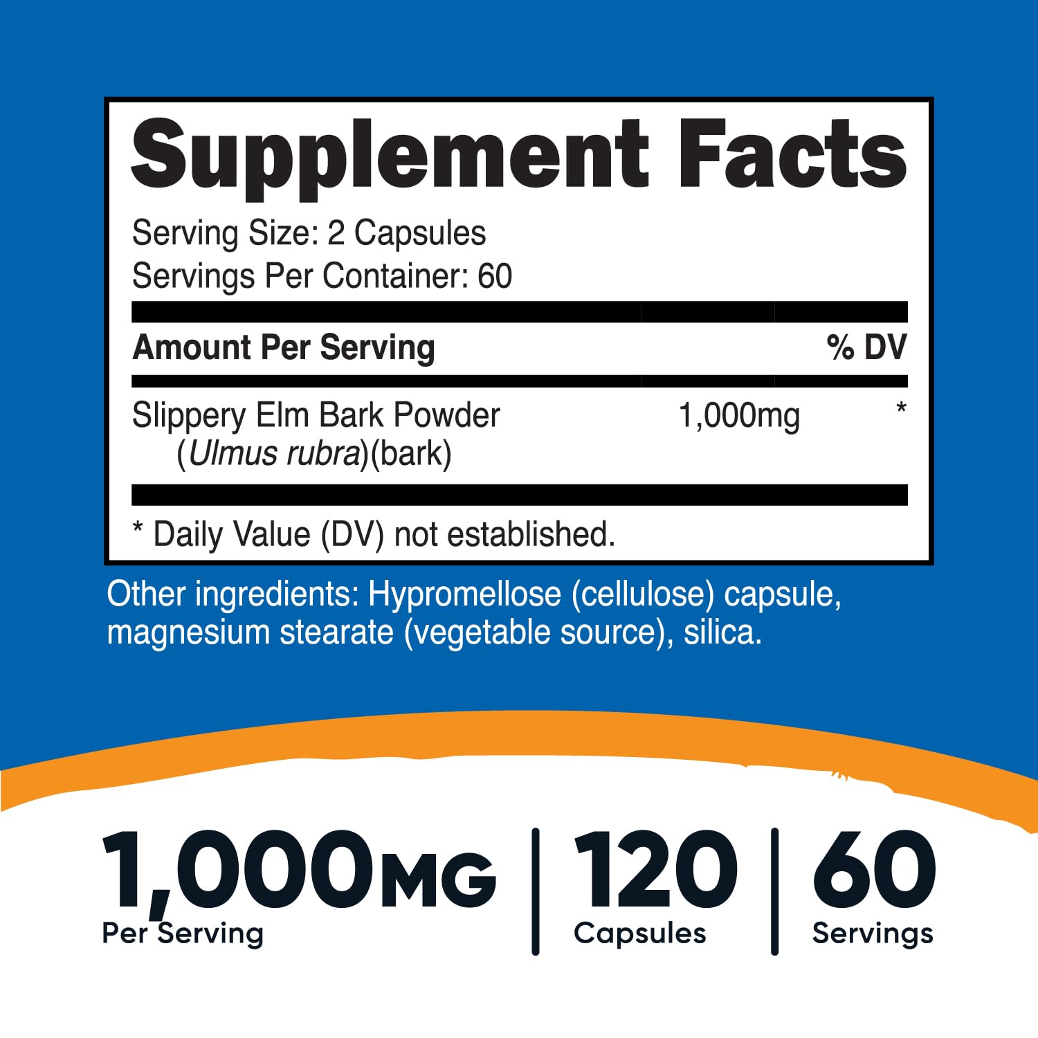 Foto 3 pulgar | Suplemento Nutricost De Corteza De Olmo, Cápsulas, 1000 Mg X 120 - Venta Internacional.