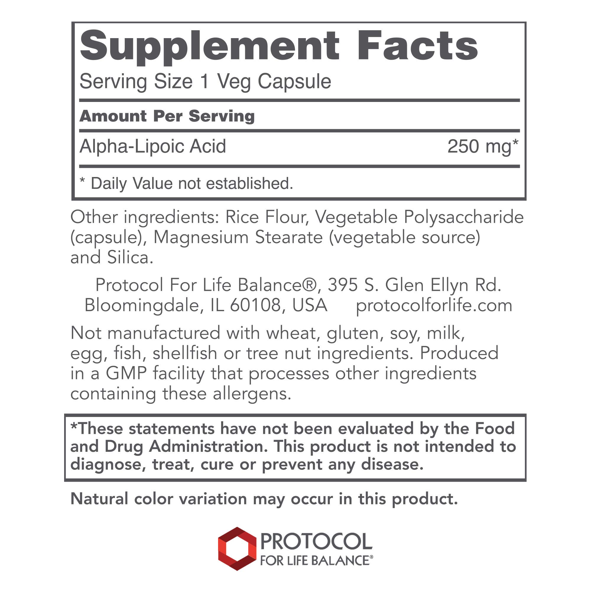 Foto 3 pulgar | Protocolo De Suplementos De Ácido Alfa Lipoico 250 Mg De Ala 90 Cápsulas - Venta Internacional.