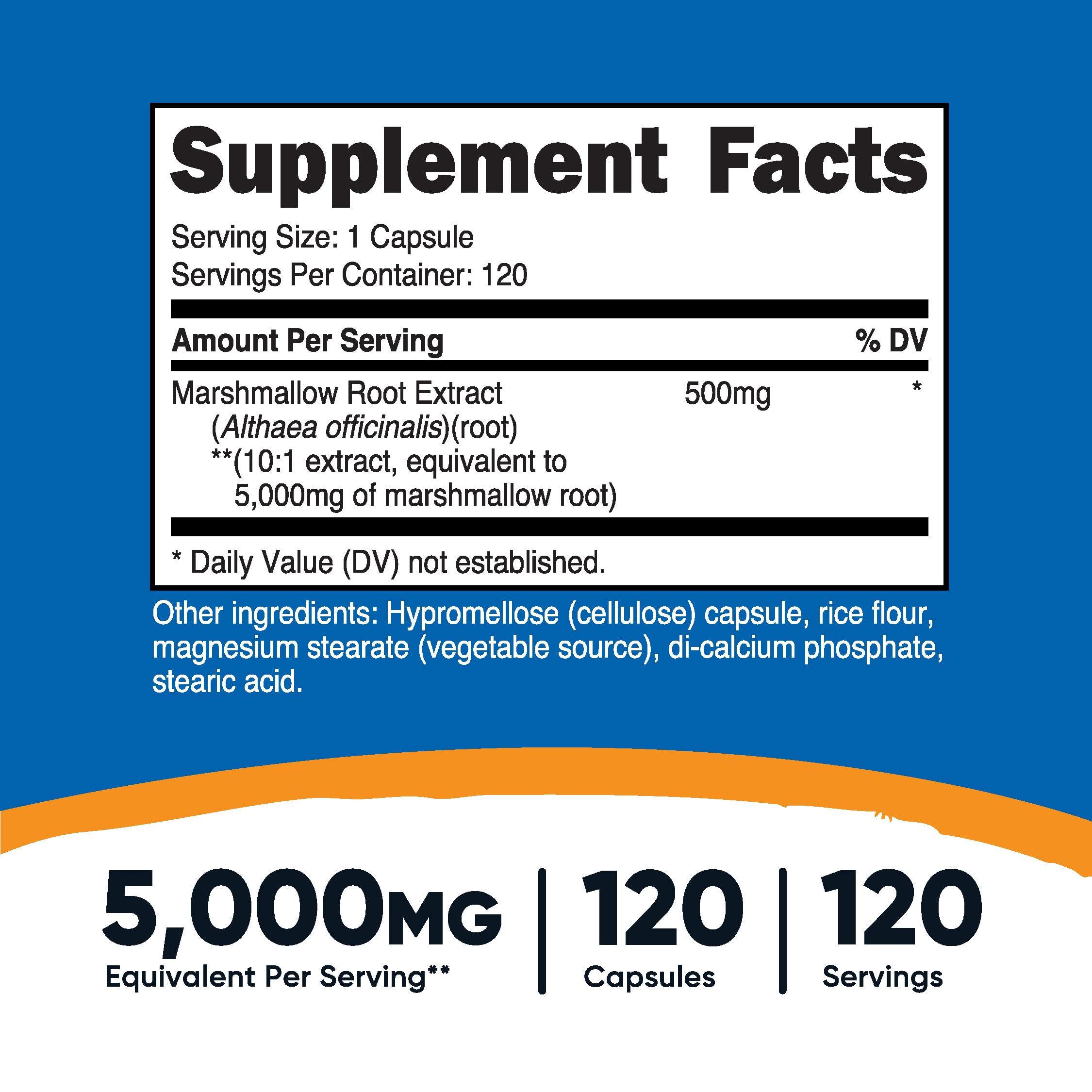 Foto 3 pulgar | Suplemento Nutricost De Raíz De Malvavisco 5000 Mg 120 Cápsulas - Venta Internacional.