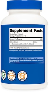 Foto 5 | Suplemento Nutricost Extracto De Azafrán 88,5 Mg 240 Cápsulas - Venta Internacional.