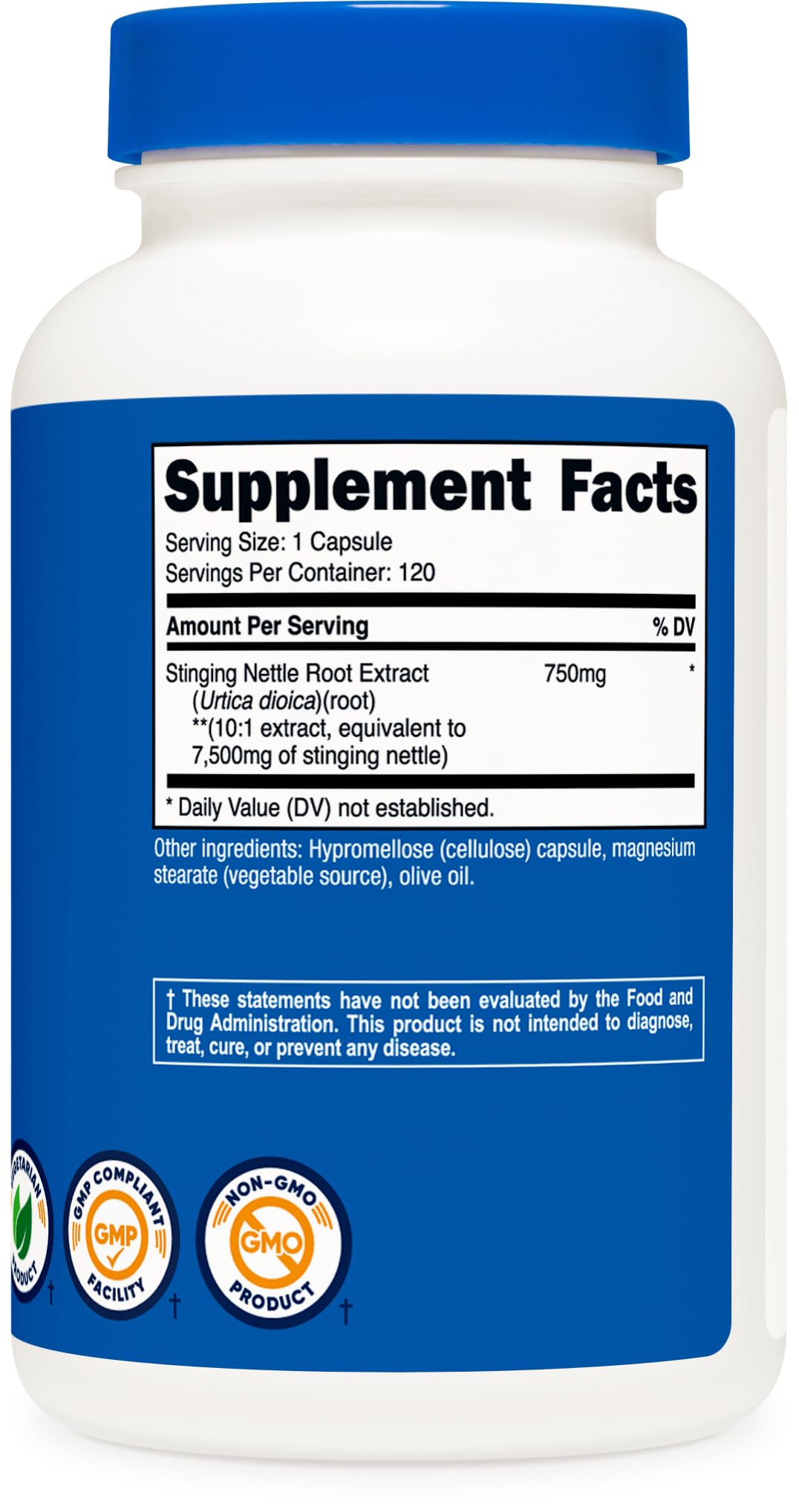 Foto 6 pulgar | Suplemento Nutricost: Extracto De Raíz De Ortiga, 7500 Mg, 120 Cápsulas - Venta Internacional.