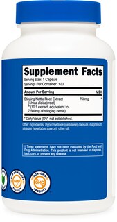Foto 5 | Suplemento Nutricost: Extracto De Raíz De Ortiga, 7500 Mg, 120 Cápsulas - Venta Internacional.