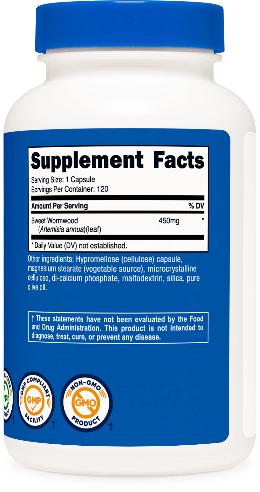 Foto 6 pulgar | Suplemento Nutricost, Ajenjo, Cápsulas, 450 Mg, 120 Cápsulas - Venta Internacional.