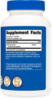 Foto 5 | Suplemento Nutricost, Ajenjo, Cápsulas, 450 Mg, 120 Cápsulas - Venta Internacional.
